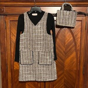 Biscotti Girl’s Dress with Black Shirt and Purse